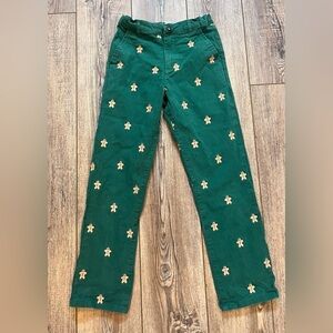 Gymboree Boys Schiffli Gingerbread Twill Chino Pants - Christmas Cabin - Green